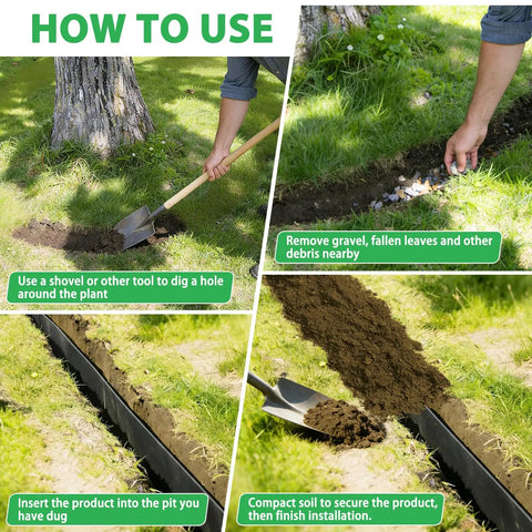 Heavy Duty Bamboo Tree Root Barrier 20ft Long 24in Deep 60mil Thick Weed Blocker installation instructions.