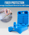 Mid Span Fiber Slitter For ABF Cables 0.9 To 1.5 Mm Precision Five Groove Blade Depth Control Pro Grade Safe Slitting Tool For Clean Outer Sheath Removal Without Damaging Internal Fibers, blue