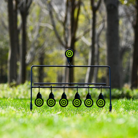 Six Target Air Gun Resetting Target For 22 And 177 Caliber Pellets And BBs Tough As Nails Steel Build Compact Weather Ready Practice Set outdoors