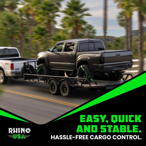 Badass Car Hauler Tie Down Straps Four Pack Two By Eight Foot Lasso Kit With Rust Resistant Snap Hooks For Dead Secure Trailer Transport And Daily Road Grind