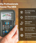 Pinless Moisture Meter For Wood, Drywall And Building Materials With Dual Depth Readings, Non Destructive Measure, Large Analog Display And Optional Moisture Alarm Tone For Quick, Reliable Checks on wood