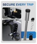 Beefy Extra Long Four And A Half Inch Trailer Hitch Lock Pin For Two Inch, Two Point Five Inch And Three Inch Receivers Stainless Steel