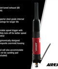 6390 Compact Needle Scaler With Four Thousand Eight Hundred BPM And One And A Quarter Inch Stroke For Quick Paint And Rust Removal, Ultra Lightweight With Ergonomic Grip, Integrated Safety Features, Quiet Operation, Durable Steel Housing