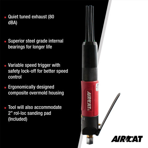 6390 Compact Needle Scaler With Four Thousand Eight Hundred BPM And One And A Quarter Inch Stroke For Quick Paint And Rust Removal, Ultra Lightweight With Ergonomic Grip, Integrated Safety Features, Quiet Operation, Durable Steel Housing