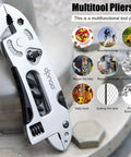 Five In One Portable Multitool Pliers Set with Cross Wrench, Screwdriver, Knife and protective cover in stainless steel