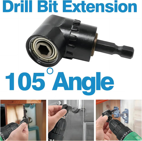 Four Piece Power Drill Sockets Adapter Set With 360 Degree Rotatable Extensions For One Quarter Inch Three Eighths Inch And One Half Inch Impact Grade Driver Sockets Right Angle Drill Bit Hex Socket Adapters Extension And Bit Kit
