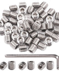 50 Piece Set Stainless Steel SAE Hex Socket Screws Grub Screws Cup Point Internal Hex Drive 3/8-16 X 3/8 Assortment Kit