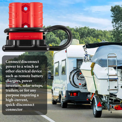 6 Sets 6-10 Gauge Battery Quick Connect Disconnect Kit 50A 12-36V Quick Connector Wire Harness Plug For Motor Winch Trailer Solar Inverter Remote Charger Red