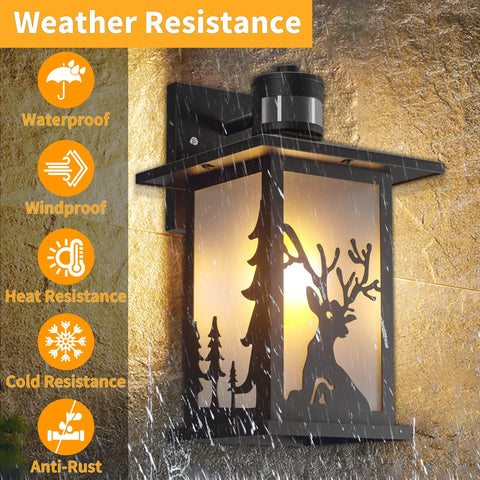 2 Pack Outdoor Wall Sconce Lights With Motion Sensor And Dusk To Dawn Waterproof Exterior Porch Garage Patio Lanterns With Toughened Glass Shade And E26 Socket Bright Yet Energy Smart Easy Install