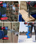 Straight Fire Brushless Hammer Drill Compatible With Makita 18V Battery packing 1100 in lbs torque used for drilling and boring on various materials.