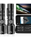 Rechargeable Flashlight High Lumen Tactical LED Light With Memory Function Beefy Beam 6 Modes Pocket Size Waterproof Ultra Bright
