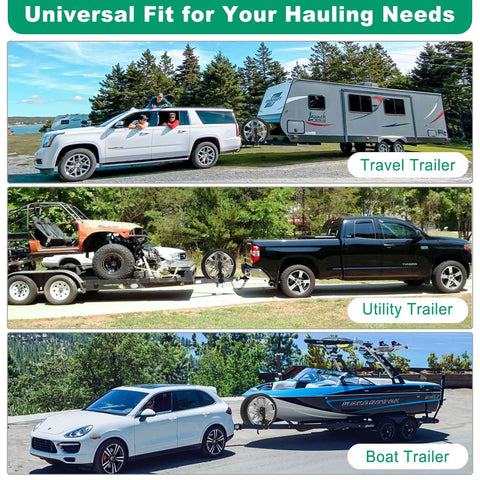 Rugged Bolt On Spare Tire Carrier for 15 and 16 Inch Wheels on travel, utility, and boat trailers with vehicles towing.