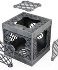 UC01 Modular Collapsible Crates 3 Pack in Gray, Stackable Storage Cubes for Garage, Closet, Office and DIY Projects, Omni Stackable Design