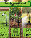 Upgraded 2026 360 Degree Adjustable Drip Irrigation Kit with bendable tubing and three spray nozzles in garden setup.