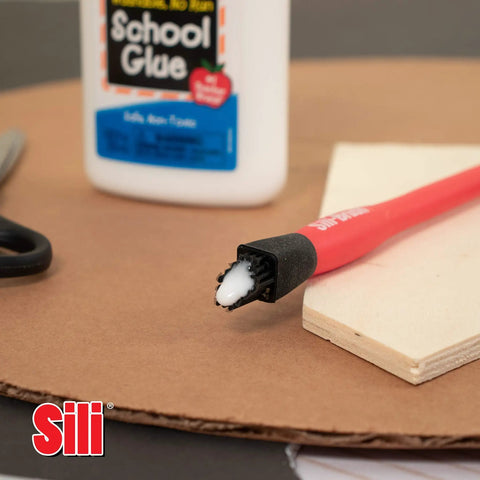 Complete Silicone Glue Kit For Woodworking And Crafts, glue brush on plywood with school glue, 4 piece set for fast clean jobs