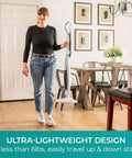 Straight Up Heavy Steam Mop For Sanitizing Sealed Hardwood Tile And Vinyl Floors With Chemical Free Deep Cleaning Power and Integrated Scrub Brush in use on hardwood floor.