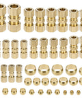 Front view: Brass compression tube fittings set, 46-piece, 1/8 to 1/2 in OD, for truck air lines.
