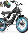 Beast 1500W Fat Tire Electric Bike For Adults With 48V 15.6Ah Removable Battery, Up To 80 Mile Range In PAS displayed with tires glowing
