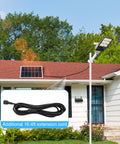 Solar Powered 300W LED Street Light For Outdoors Waterproof with additional 16.4ft extension cord on roof