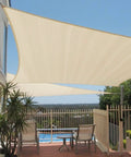 10x14 Sun Shade Sail Rectangle Canopy For Patio Backyard Garden Outdoor UV Blocking Breathable Shade Cloth installed over patio
