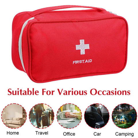 Eight Pack Empty First Aid Bags For Camping, Hiking, Travel And Home Office Use, Portable Medical Storage Pouches, Waterproof 600D Oxford, Red Emergency Kit Organizer Set For On The Go