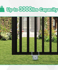Heavy Duty 4 Inch V Groove Gate Wheel Kit Built Tough With 3000 Lbs Capacity on sliding gate in garden setting