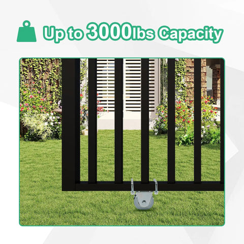 Heavy Duty 4 Inch V Groove Gate Wheel Kit Built Tough With 3000 Lbs Capacity on sliding gate in garden setting