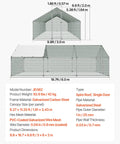 Diagram of Large Metal Chicken Coop With Walk In Run And Spire Roof For Outdoor Backyard Farm Poultry Pen