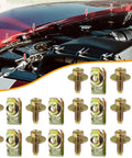 Heavy Duty 20x M6 1.0 Car Body Bolts With 10mm Hex Head And 17mm Washer Plus 20x U Nuts Clips Under Tray Splash Shield Fasteners