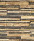 Teak Wood 3D Wall Panels Set Of 6 For DIY Accent Wall Dope Design Handmade Unique Planks Varying Thickness Midnight Mist Finish