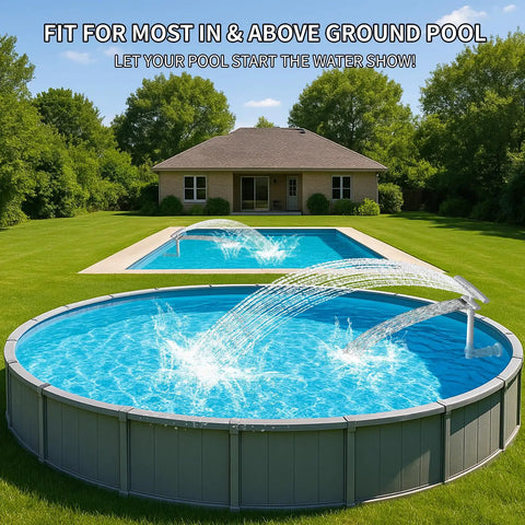 Dual Layer Pool Fountain For Above Ground And Inground Pools With Hyperbolic Water Arcs Delivers 3x Water Volume 2x Cooling Coverage