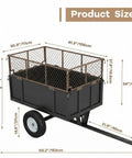 ATV Dump Cart With 1700 Lb Capacity And 17 Cu Ft Steel Bed, Removable Sides, Tow Behind Yard Beast dimensions