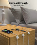 Magnetic Cable Clips Cord Organizer Set for Desk and Office on nightstand managing USB cables near bed.
