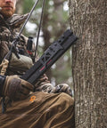 Camera Mounting Arm For Filming Hunts With Video Head No Fuss Lightweight Aluminum Build Beginner Arm For Small Cameras And Cell Phones Durable And Easy To Use Wide Range Of Motion For Smooth Shots. mounted to tree beside hunter