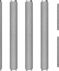 Refrigerator Door Handle Covers Set Of 6 Trim To Fit Washable Fridge Handle Protector Keeps Dirty Handprints Off No Hassle Easy Timesaver Kitchen Decor Gray Looks Great. Six gray cylindrical covers aligned vertically.
