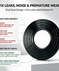Front Load Washer Tub Bearing And Seal Kit Beats Roaring Noise And Stops Pesky Leaks For Frigidaire And Kenmore Models dual seal design for leak protection