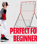 Multi Angle Baseball Pitch Return Net With Integrated Strike Zone 55 By 36 Inch Frame Practice Pop Flies Grounders And Line Drives