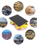 Heavy Duty Industrial Machinery Equipment Dolly Featuring 180 Degree Free Swivel Steel Pu Casters for easy freight handling.