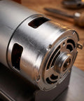 Close-up of all copper brushless motor featured in Compact 96W Mini Bench Grinder With Dual Grinding Wheels Variable Speed 3000 To 6000 RPM.