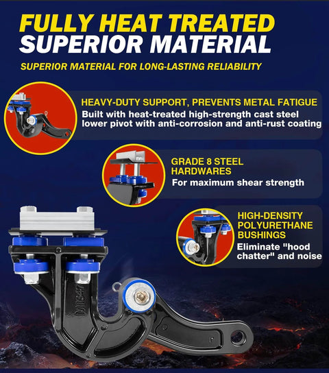 Lower Hood Pivot Kit And Hood Hinge Pivot Bolt Bushing Bracket Kit For Peterbilt 377 378 379 Trucks Direct OEM Replacement
