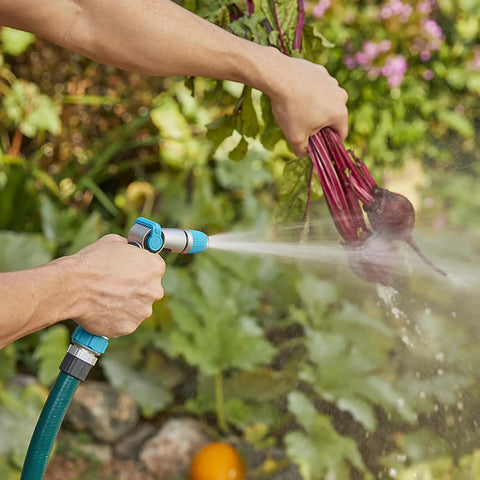 Medium Duty Thumb Control Garden Hose Nozzle With Adjustable Spray Pattern for Lawn and Garden Easy Grip Handle watering plants