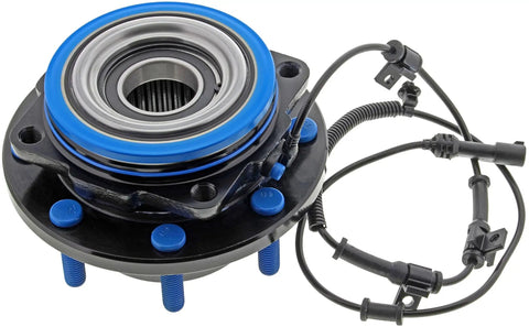 Heavy Duty Front Wheel Bearing And Hub Assembly For 2005 2010 Ford F 250 F 350 Super Duty 4WD DRW with blue accents and sensors.