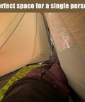 Inside view of Ultralight One Person Tent For Backpackers And Hikers, Weighs About Two Pounds, Quick Setup Ground Bivy Shelter