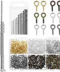 Pro Grade Pin Vise Hand Drill Set With Stainless Steel Pin Vise, 10 Drill Bits From 0.8mm To 3mm, 600 Multi Color Eye Hooks For Jewelry Making Resin Casting And DIY Crafts, with drill bits and assorted hooks