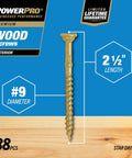 Premium Exterior Wood Screws For Decking And Outdoor Projects Built Tough Bronze Finish Size Nine By Two And A Half Inch