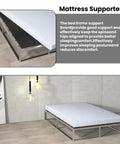 Straight Up Game Changer Queen Bunkie Board 60x80 Ultra Slim Bed Platform supporting mattress on a sleek metal frame.