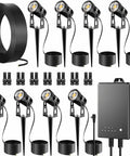 Low Voltage Outdoor Landscape Lighting Kit With LED Spotlight 60W Transformer And 65 Ft Wire Waterproof Yard Garden Tree Pathway House Lights 3000K Warm White 8 Pack displayed