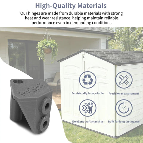 Right Door Hinge Replacement for 6 By 5 Ft Slide Lid Resin Shed Compatible With Part 3T17 3T17-2 3T17-3 Heavy Duty PETG Plastic Hinge Built To Last For Outdoor Storage Shed Doors