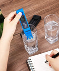3 In 1 TDS EC Temperature Meter For Water Quality Crazy Accurate Digital Tester in glass of water on table with notebook
