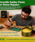 Man using All Purpose Solder Flux Paste 100g For Electronics And PCB Repair Lead Free Formula near circuit board